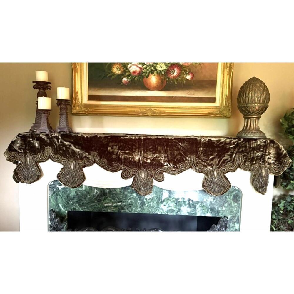 NEW FARRISILK royal jewel mantle cover in hunter brown